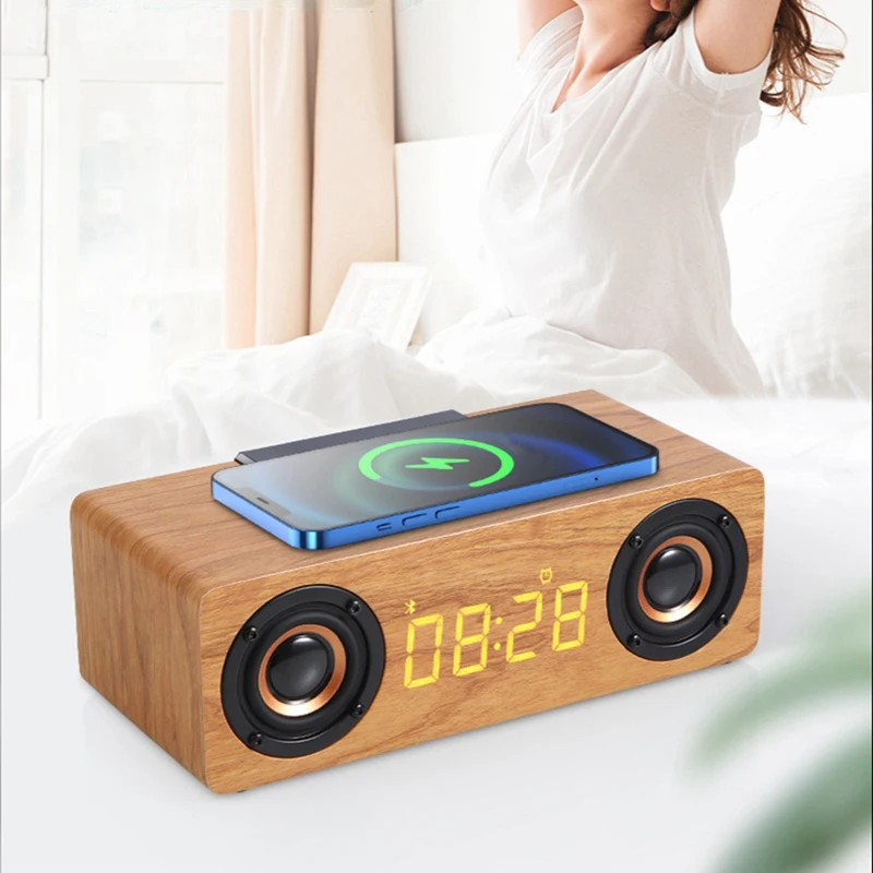 Быстрое беспроводное зарядное устройство Деревянный беспроводной Bluetooth-динамик