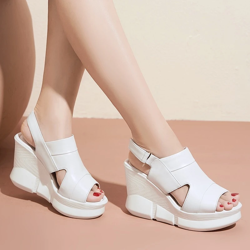 Шлепанцы женские из натуральной кожи летняя обувь большие размеры 41 модные