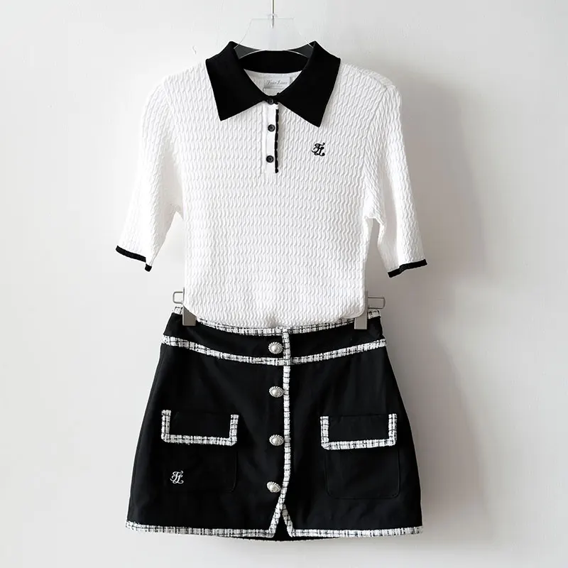 

2022 spring and summer new golf women's tops outdoor sports casual sweaters fashion small twist short-sleeved POLO shirts