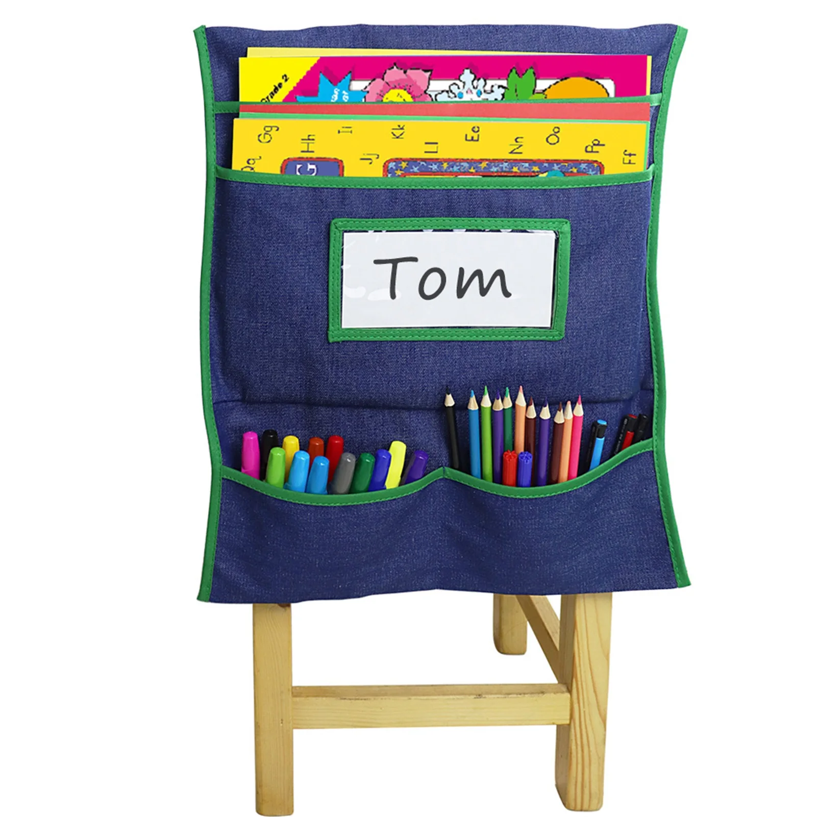 Pockets Seat Back Hanging Bag Teaching Aids Organizer Kids Educational Toys Learning Cards Storage Pouch