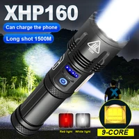 1200000lm xhp160 super bright led flashlights usb rechargeable xhp120 flash light torch xhp50 powerful tactical flashlight