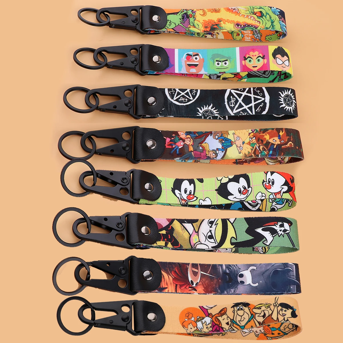 

Hollow Knight Short Lanyard Wrist Strap Car Keychains Cute Cartoon Key Tag Keychain for Motorcycles Key Ring Accessories