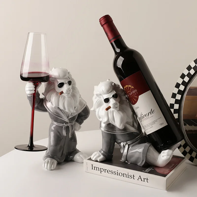 

Домашняя пижама «Лев», винный шкаф, украшение для винного шкафа, стойка для винных бутылок, Эргономичный стиль, креативный Декор