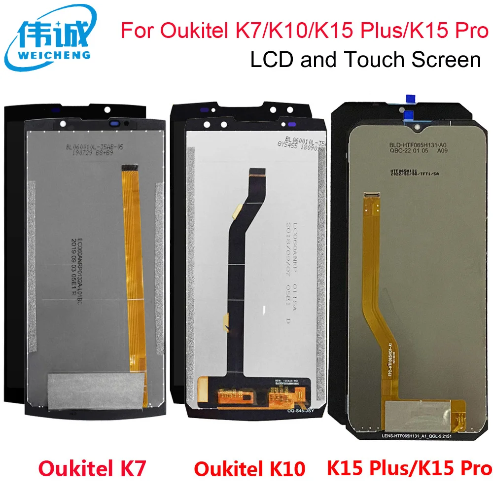 For OUKITEL K10 LCD Display+Touch Screen Original Oukitel K15 Plus Digitizer panel Display K7 lcd pro | Мобильные телефоны и