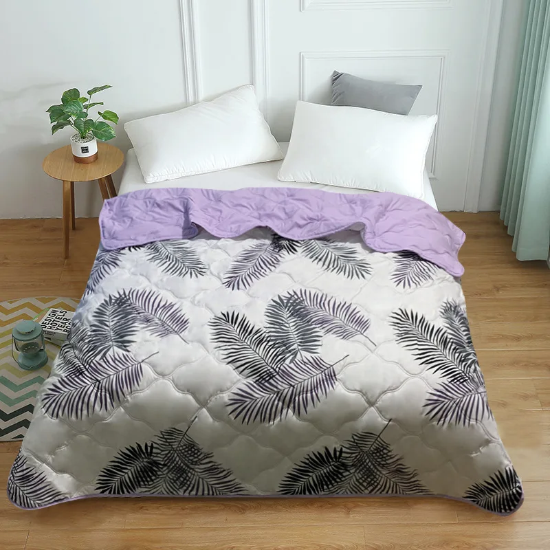 

Soft Floral Printed Quilts Summer Thin Quilted Air Comforter Bedspread Bed Office Nap Throw Blanket Cotton Washed Home Textiles