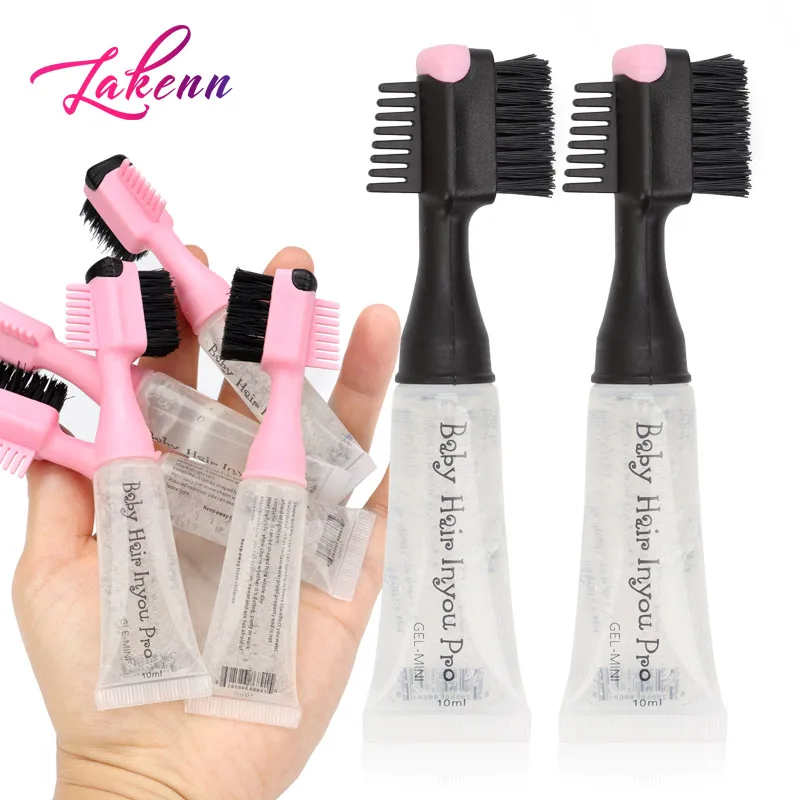 Babys Hair Edge Control Brush Gel Long-Lasting Hair Styling Gel With Brush 3In1 Ahir Cream Gel With Refill Grooming Tool