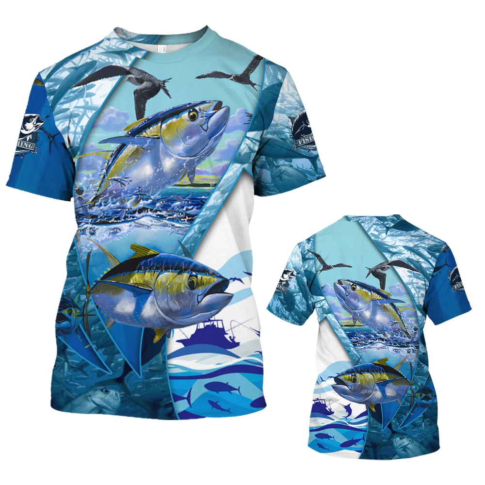

New Fishing T-Shirts Outdoor Fish 3D Print Streetwear Men Women Sports Casual Fashion Oversized T Shirt Kids Tees Tops Clothing