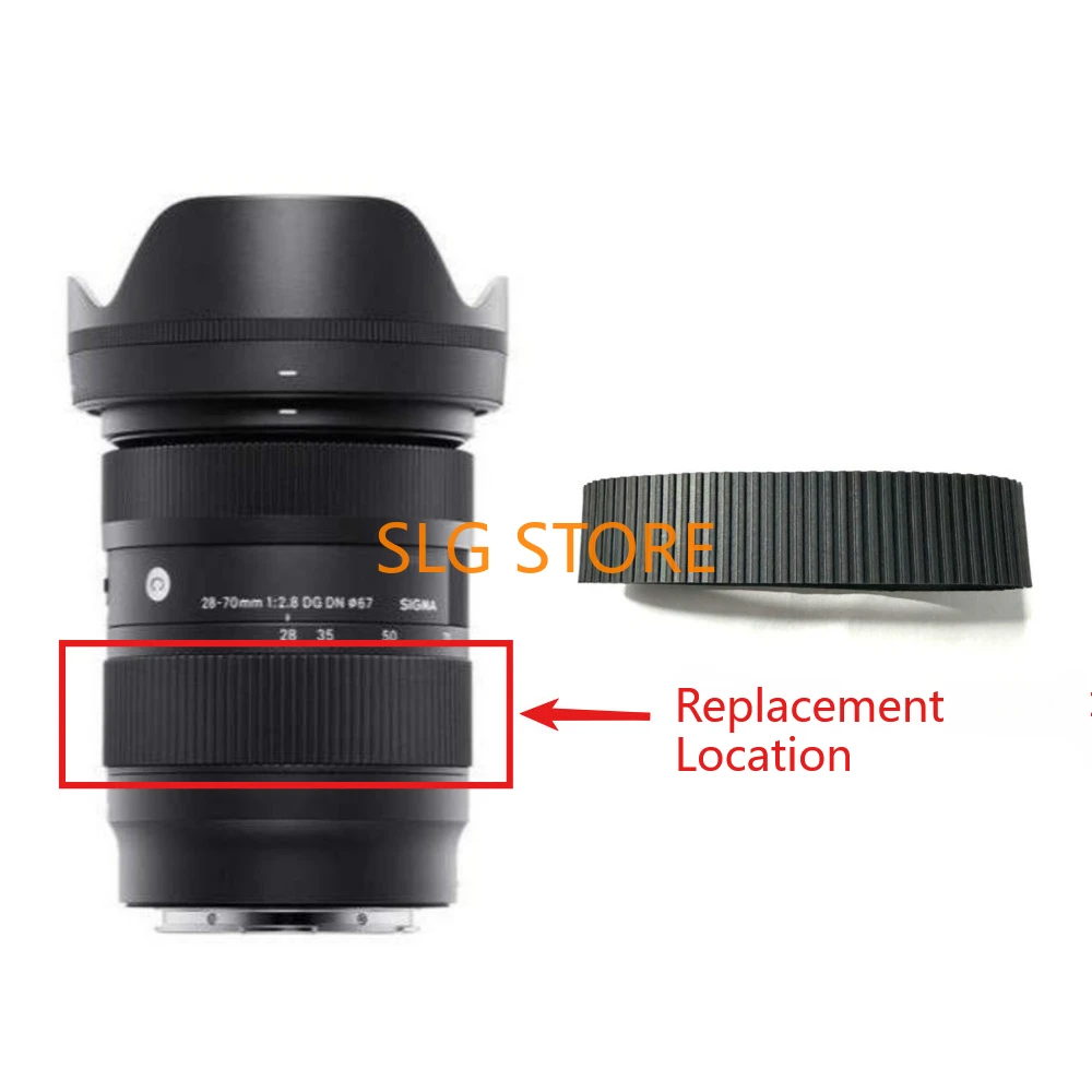 Фото Новое резиновое кольцо с зумом для объектива Sigma 28-70 мм 28-70 мм 1:2,8 F/2,8 2,8 F2,8 DG DN, запасная часть для камеры №1