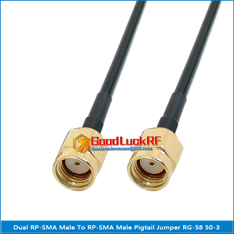 

Dual RP-SMA Male To RPSMA RP SMA Male Plug RF Connector Pigtail Jumper RG58 RG-58 3D-FB Coax Cable 50 Ohm Low Loss High Quality