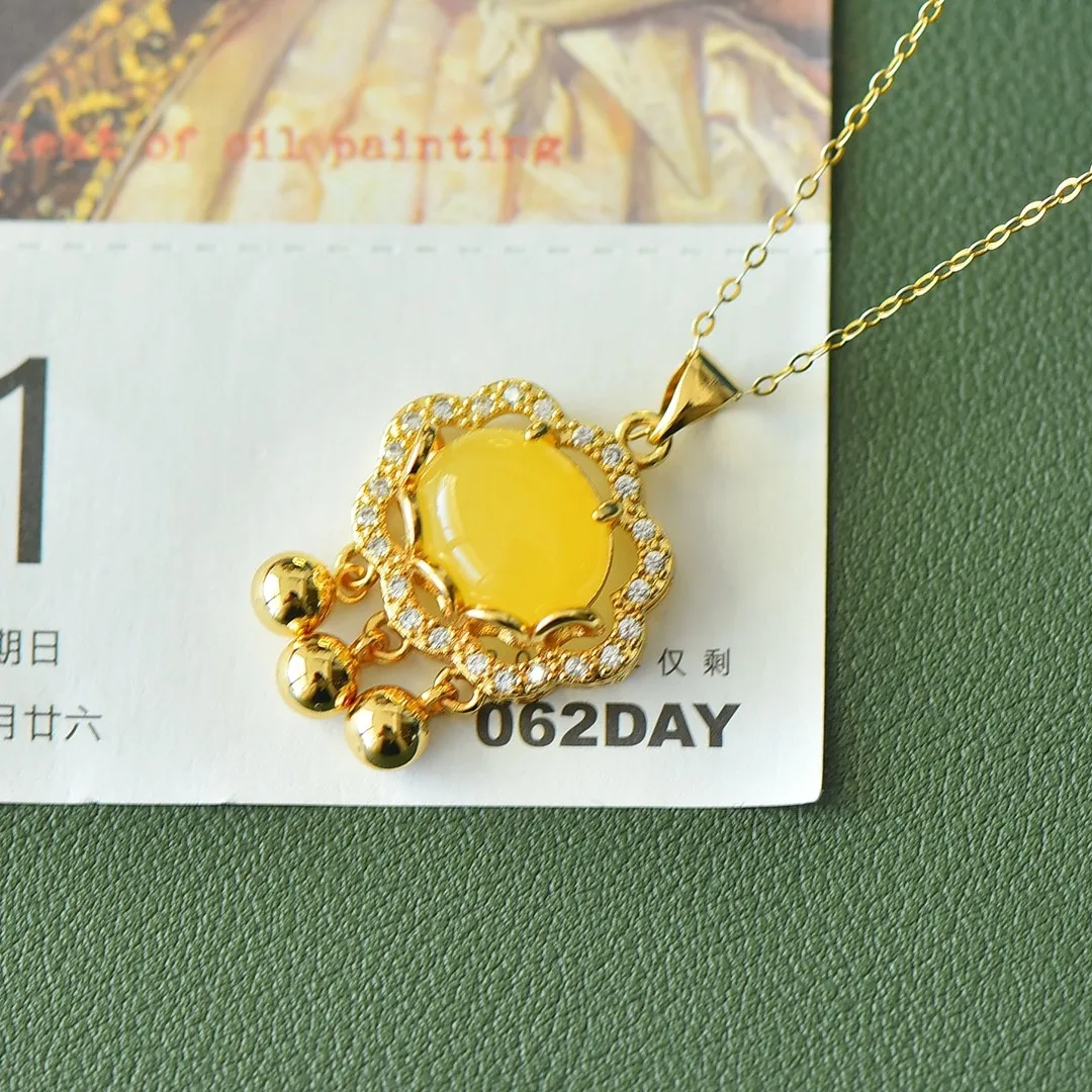 Ожерелье женское из натурального янтаря изящное ювелирное изделие лечебного