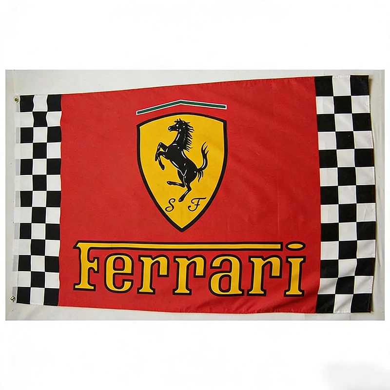 Фото Для Ferrari Fashion классическая спортивная модификация комнаты настенная ткань висит флаг для поддержки большого флага соревнования аплодисменты №1