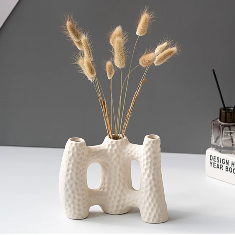 Современная искусственная банка керамическая белая декоративная ваза в