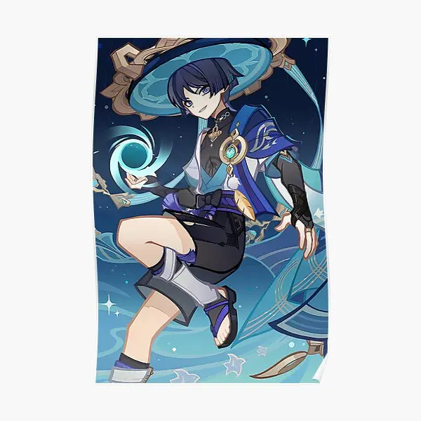 Ударный постер Wanderer Genshin винтажная картина искусство украшение живопись