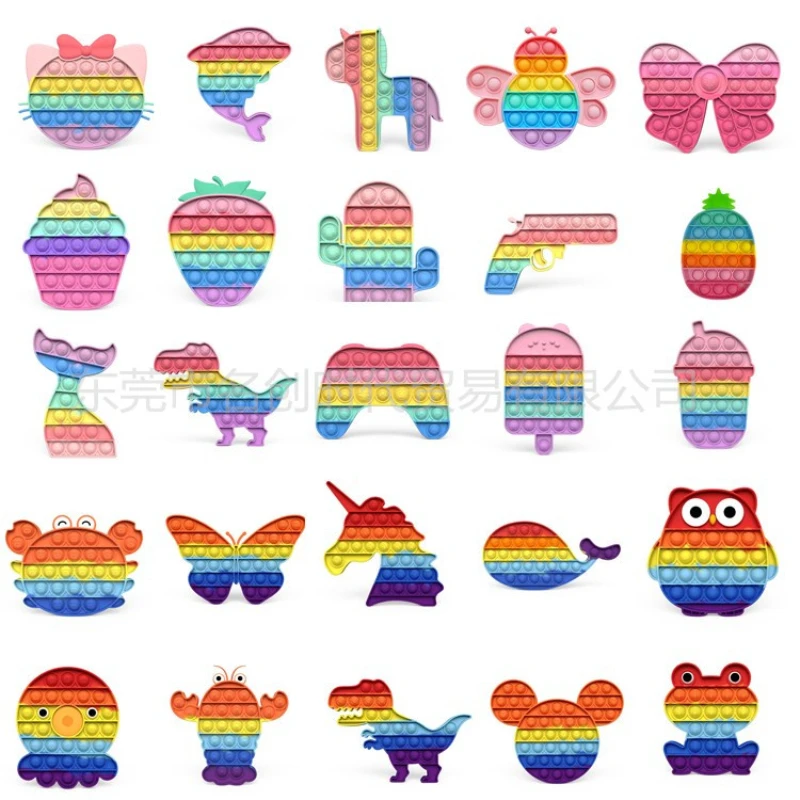 Fidget Reliever Toys Macarone Rainbow Decompression Desktop Toy Children enlarge