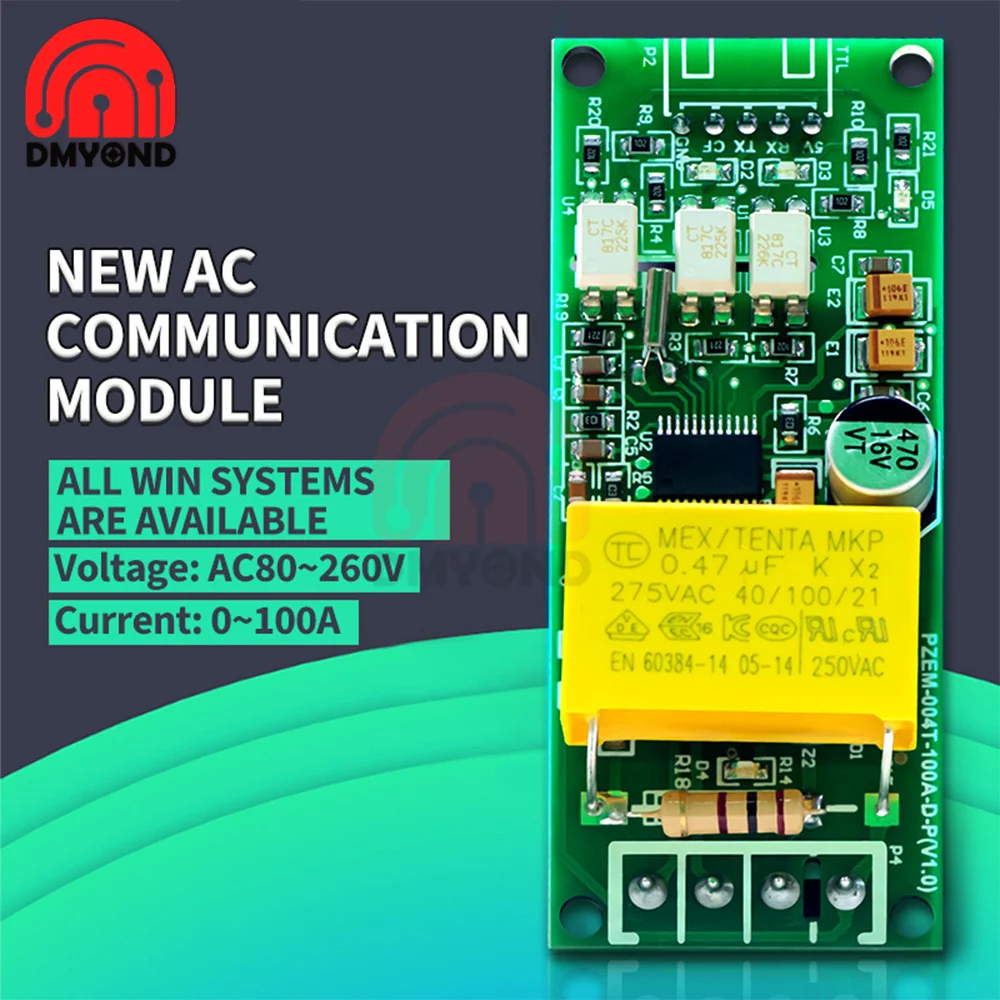 

Multifunction AC Digital Meter 0-100A 80-260V Watt Power Volt Amp Current Test Module PZEM-004T For Arduino TTL COM2\COM3\COM4