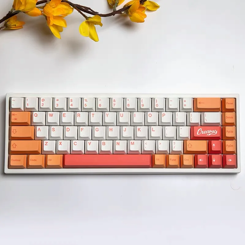 

GMK Peach PBT Dye Subbed Keycap For Gaming Mechanical Keyboard Cherry Profile With ISO Enter 6.25U Spacebar For MX switch Keycap