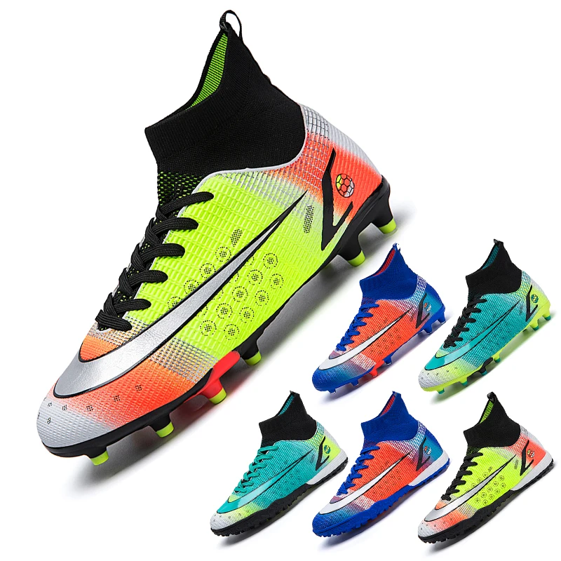 Professional High Ankle Men's Non-Slip FG/TF Grass Training Football Boots Youth Adult Outdoor Sports Football Training Shoes