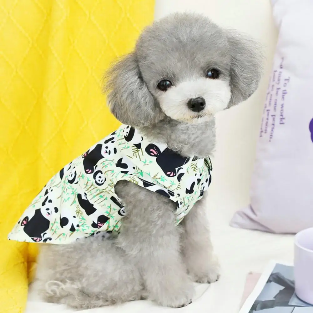 Dog Blouse Comfortable Washable Cartoon Panda Print Pet Puppy Dog Sleeveless Blouse Top Lightweight Pet Pullover Daily Wear images - 6