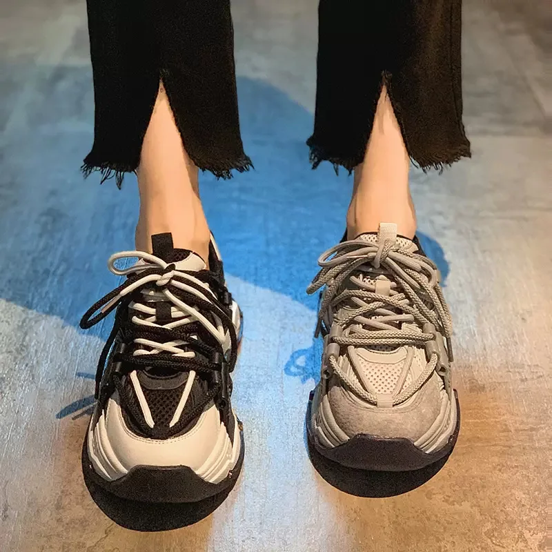 

Женские дышащие кроссовки FAFA, из натуральной кожи, повседневная обувь на толстой подошве, весна 2023