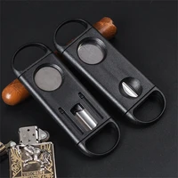 1pcs cigar cutter v cut double open guillotine cigar portable dual purpose cigar scissors abs stainless steel cutter accessories