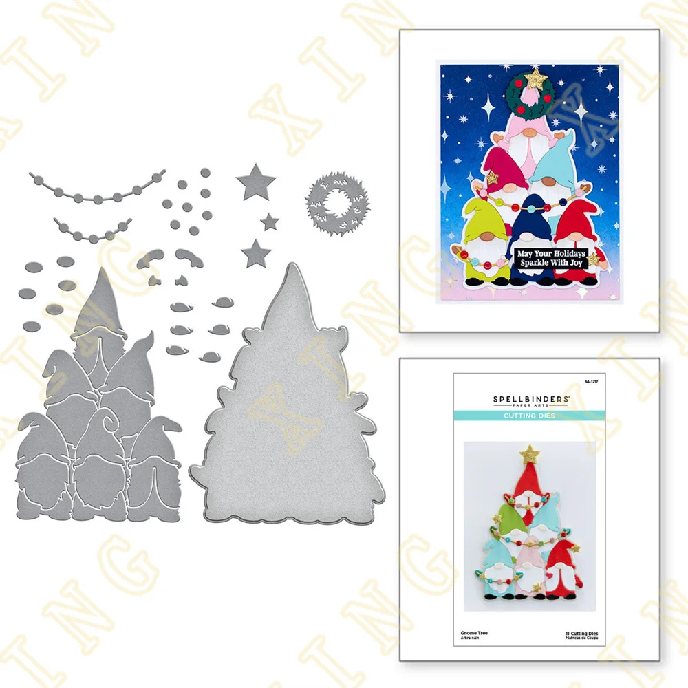 

Gnome Tree Outline Star Ornament New Metal Cutting Dies for Diy Scrapbooking Crafts Stencils Maker Photo Album Template Handmade