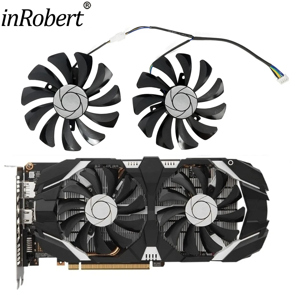 Фото Новый 4-контактный 85 мм HA9010H12F-Z вентилятор охлаждения для MSI GTX 1060 6G для INNO3D GTX1060 Hurricane GTX1060, вентилятор видеокарты №1