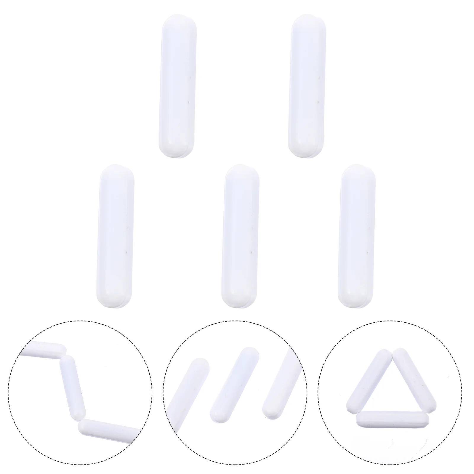 

5 Pcs Magnetic Stirrer PTFE Plate Bar Stirring Rod Mixer Laboratory Stiring Cylinder