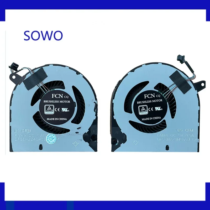 Новый охлаждающий вентилятор для ноутбука процессора и графического DELL G5 15 5500 5505
