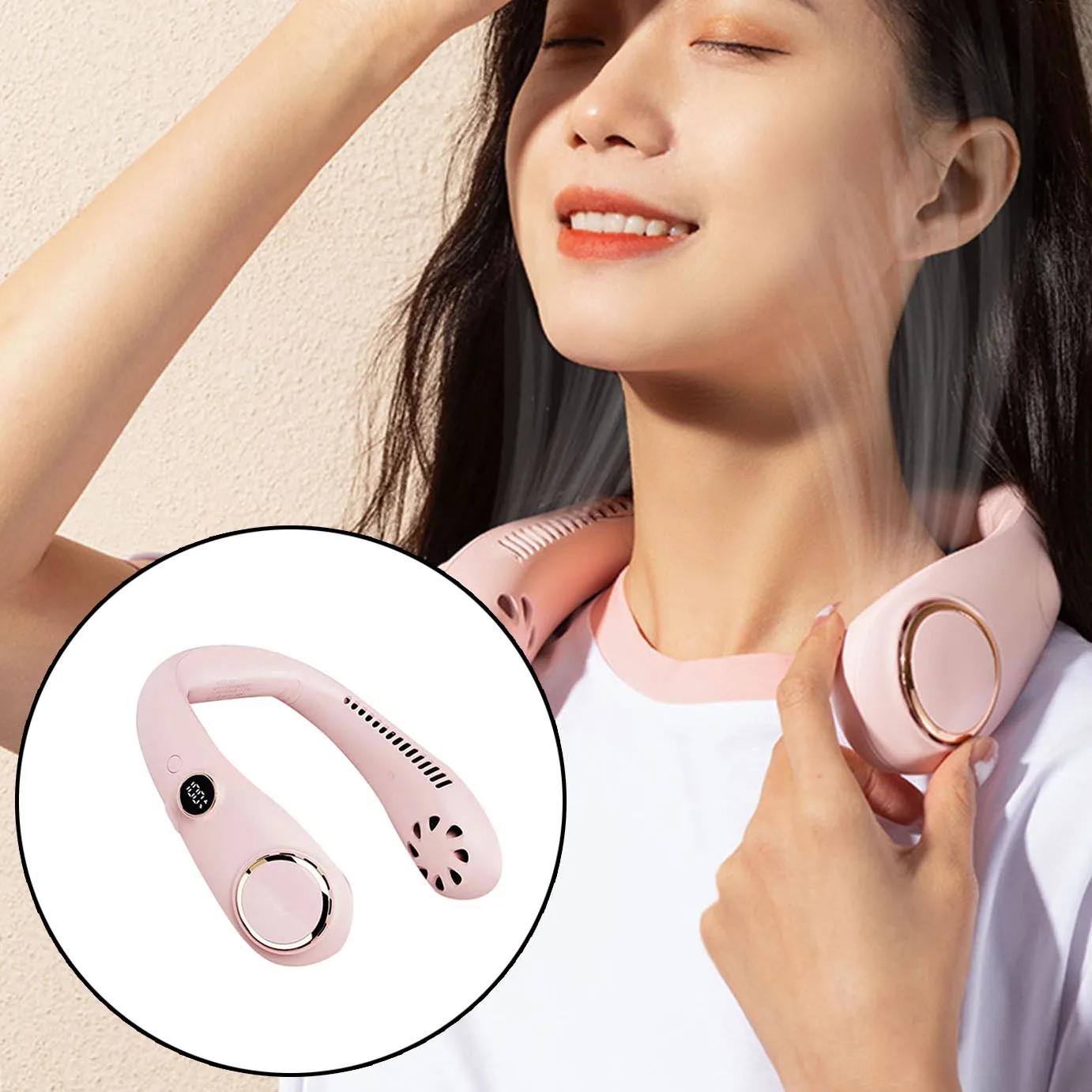 

Neck Fan Mini Bladeless Fan Usb Rechargeable Air Conditioning Leafless Fan Mute Sports Fans For Outdoor Portable Digital Fan