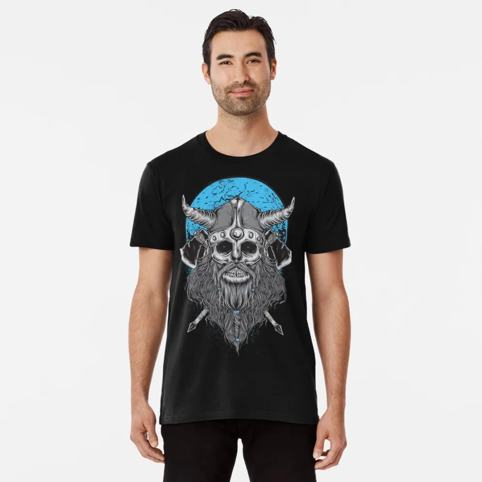 

Hot Sale Viking Berserker Axes Skull T Shirt New 100% Cotton Short Sleeve O-Neck T-shirt Casual Mens Top