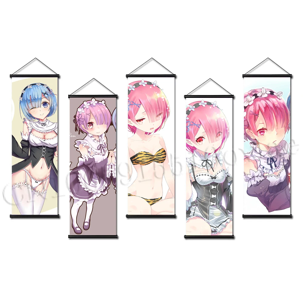 

Re:Zero HD Pint Rem Ram Posters Canvas Wall Art Painting Kara Hajimeru Emilia Hanging Scrolls Modular Picture Home Room Decor