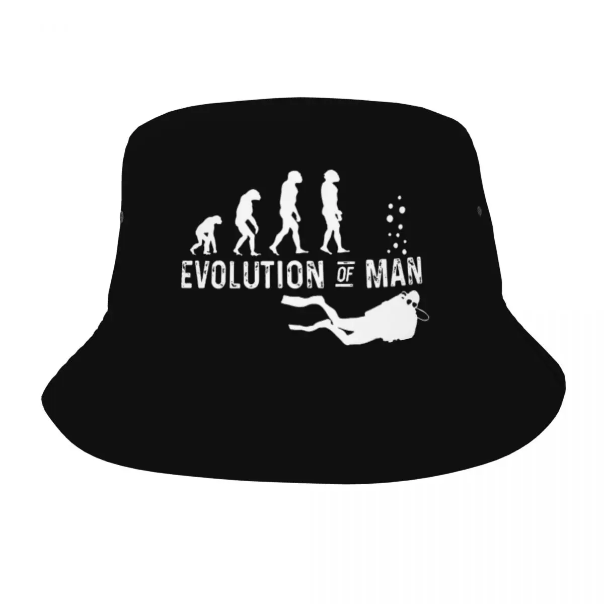 

Unisex Bucket Hats Evolution Of Man Snorkeling Scuba Diving Vocation Getaway Headwear Sport Fisherman Hats Dive Diver Boonie Hat