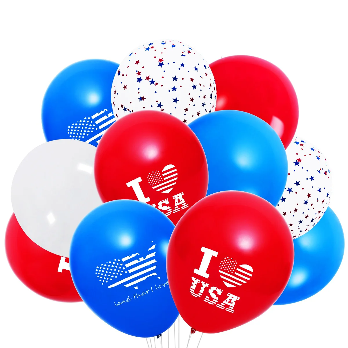

UNOMOR 100 12 Inches Patriotic Decorations Star Latex Balloons Fourth of July Party Supplies