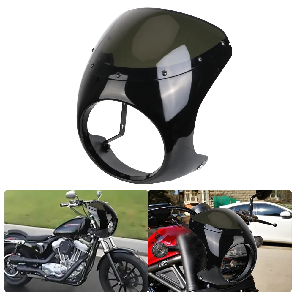 

Retro Headlight Windscreen Motorcycle Front Headlight Fairing For Honda For Cafe Racer 7inch/16.5~18cm Universal