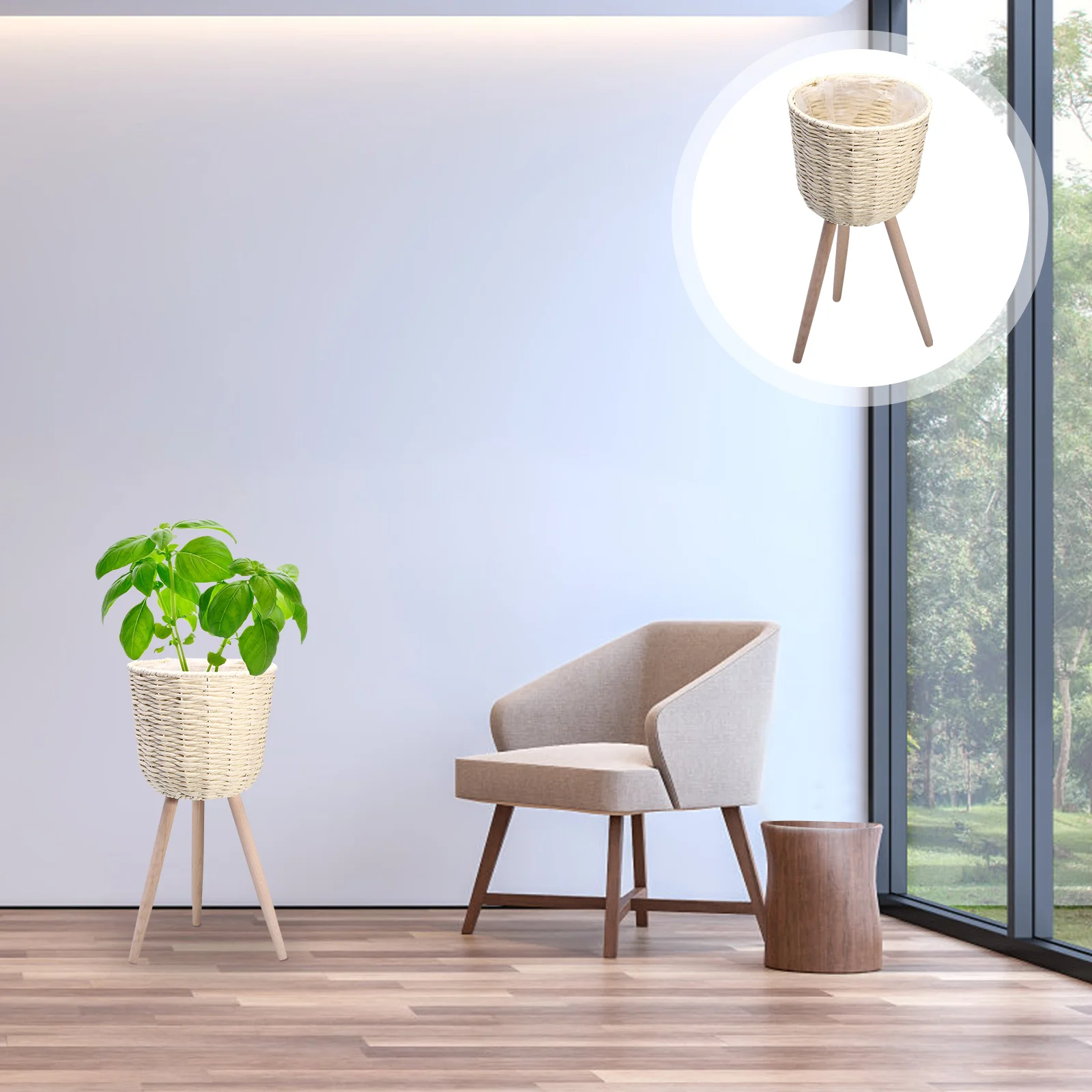 

1Pc Floor Type Flowerpot Generous Balcony Flower Planter Plant Pot Adornment