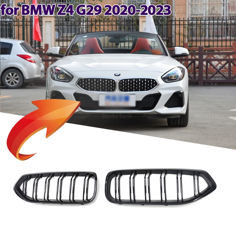 

Высококачественная решетка радиатора переднего бампера для BMW Z4 G29 2020 2021 2022 2023, сменные черные решетки с двойной пластиной