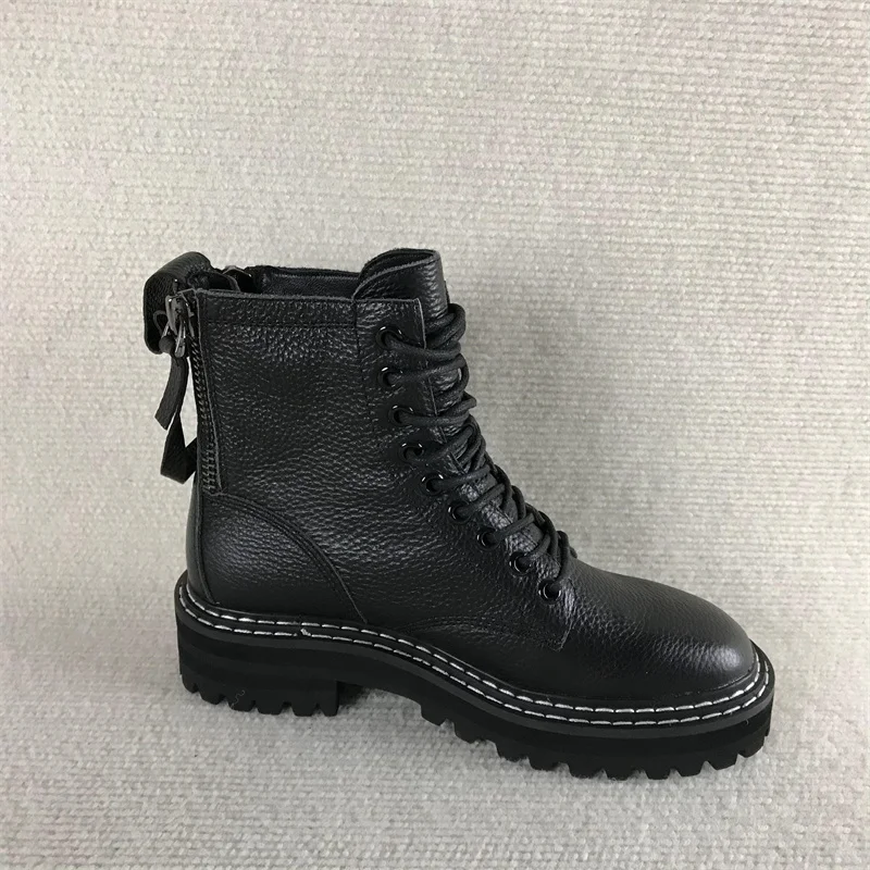 Белые ботинки до середины икры на молнии женская обувь осенне-зимняя из