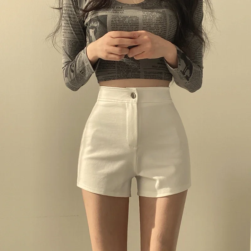 Брюки женские эластичные с завышенной талией повседневные пикантные черные