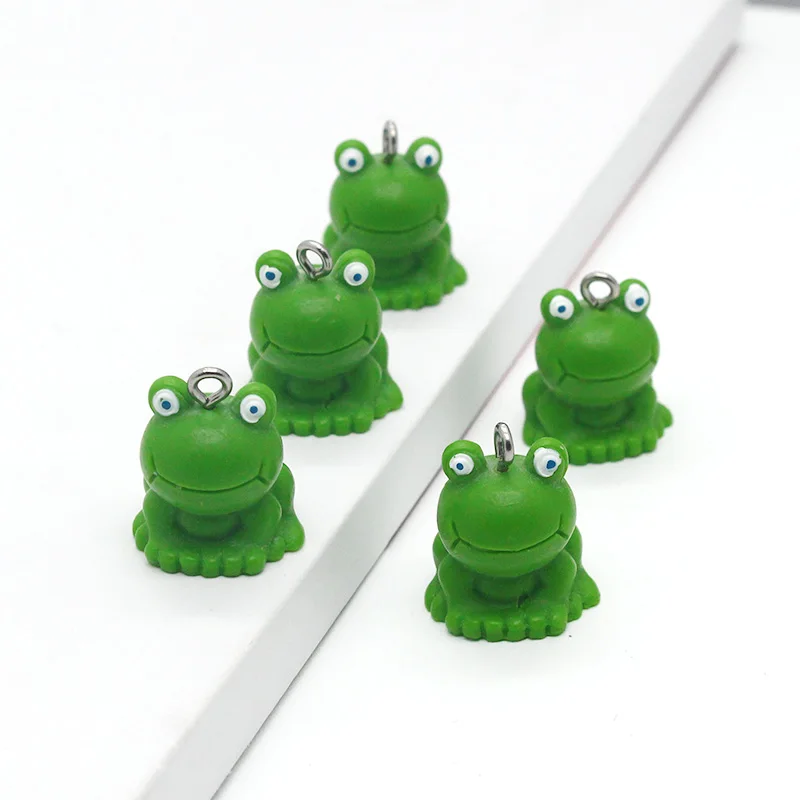 

10pcs/pack Cute 3D Small Frog Resin Earring Charms DIY Crafts Micro Landscape Animal Keychain Necklace Pendants Jewelry Making