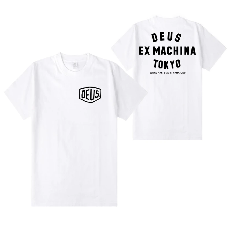 Футболка DEUS EX MACHINA с принтом для мужчин и женщин хлопковая тенниска круглым