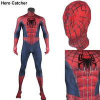 hero catcher relief cobwebs toby spider costume with reilef logo red toby cosplay suit