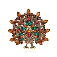 tulx big luxury sparkling peacock brooches pins for women lady beauty crystal rhinestone brooch jewelry gift badge scarf buckle