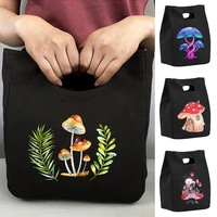 thermal bag insulated lunch bag for women kids portable eco cooler handbags lunch box ice pack picnic food tote mushroom pattern