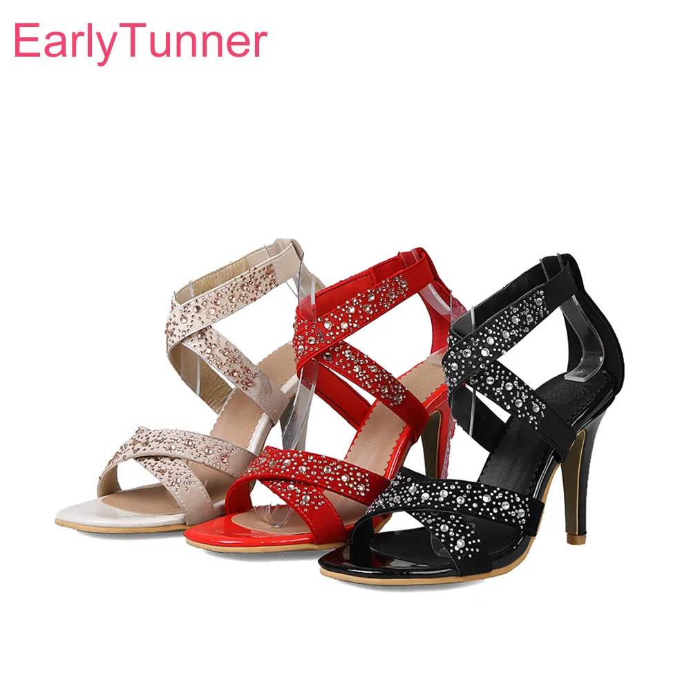 

Женские босоножки гладиаторы на высоком каблуке, большие размеры 11 31 43 48