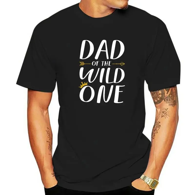 

Funny Shirt Awesome Dad Of The Wild One Thing 1st Birthday Tees Slim Fit Street Cotton Mens T Shirts Holiday