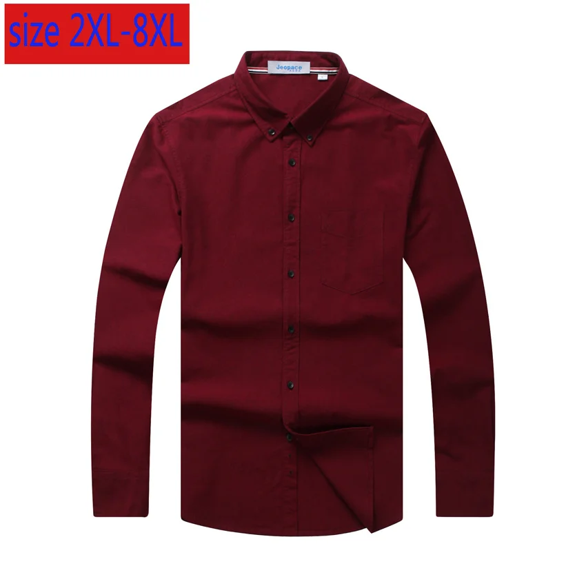 

Bottomed New High Quality Fashionable Men 100% Cotton Shirt Autumn Winter Loose Smart Casual Shirts Oxford Plus Size 2XL-7XL 8XL