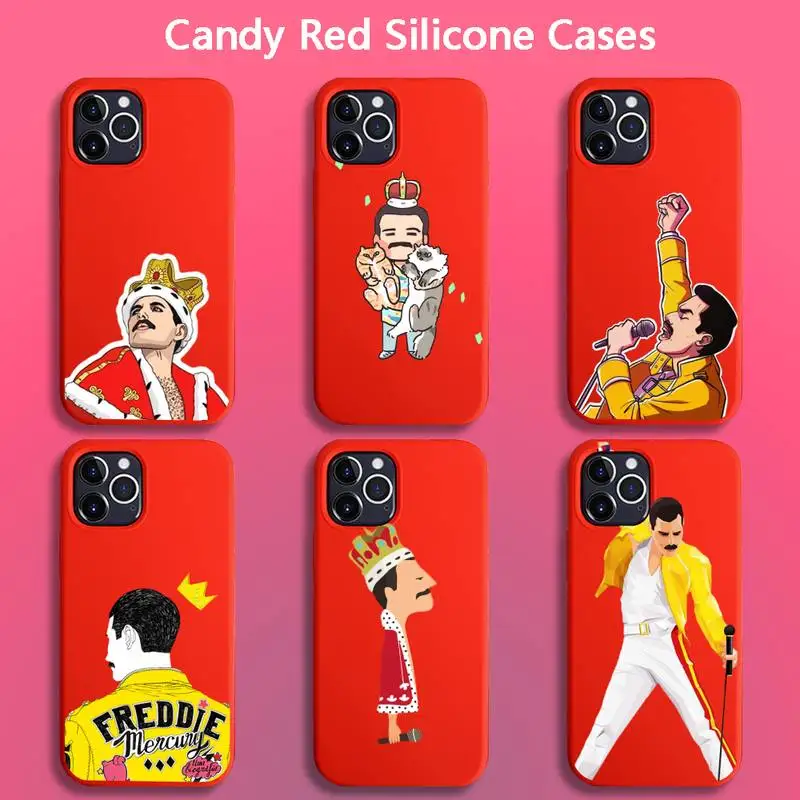 

rock Mercury Queen singer Funky Freddie Phone Case for iPhone 13 12 pro max mini 11 pro XS MAX 8 7 6 6S Plus X 5S SE 2020 XR red
