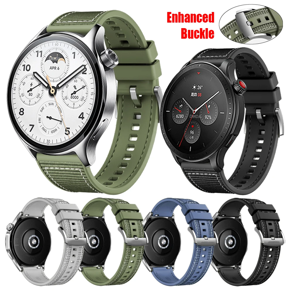 22 мм официальные нейлоновые ремешки для Huami Amazfit GTR 4 3 Pro 47 BIP 5 Band Xiaomi S2 S1 Mi часы