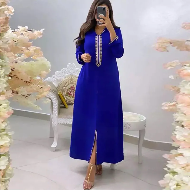 Caftan с капюшоном Eid мусульманское женское свободное платье Abaya вечерние платья
