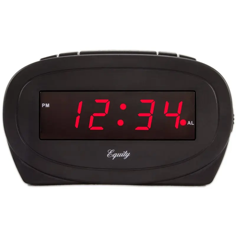 

Digital 0.60-inch Red LED Corded Electric Black Alarm Clock, 30228
